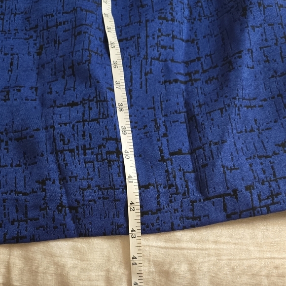 R&M Richards Blue and Black Midi Dress with Ruffled Peter Pan Collar - Picture 15 of 15